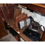 Vintage clothing:- Leather music case, a briefcase and assorted ladies handbags inc. Dior,