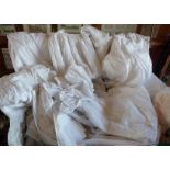 Vintage clothing: Crate of assorted Victorian and Edwardian linen, nightgowns etc