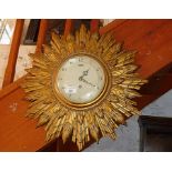 1950s iconic Smith's retro Sunburst wall clock