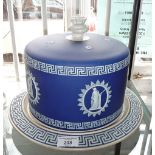 Wedgwood blue jasperware Stilton dish and cover (A/F)
