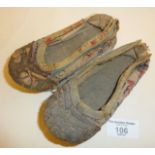 Antique Chinese embroidered silk child's shoes