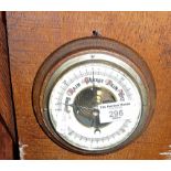 Small oak framed aneroid barometer