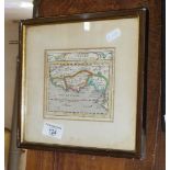 17th c. hand coloured map of GVINEE (Guinea) by Pierre Duval, 4" x 5"