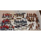 Britains and other figures of soldiers, airmen, sailors and guardsmen, inc. two stretcher bearers
