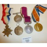 Group of three WW1 medals awarded to 195890 B. Collins P.O. R.N., another too rubbed/worn to read,