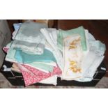 Assorted linen, inc. napkins and tablecloths, etc.