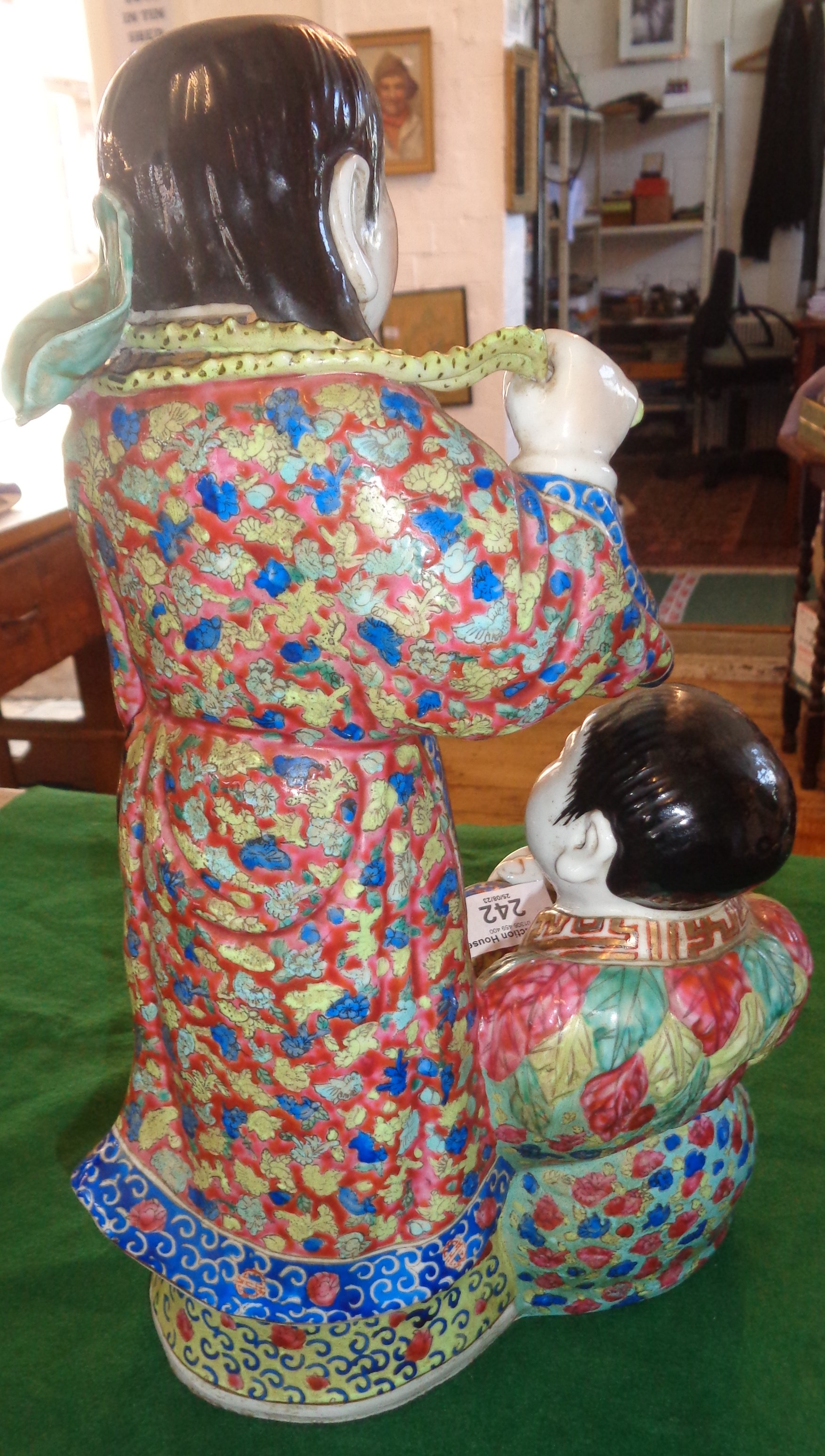 Chinese Famille Rose figures group, signed with impressed mark, 36cm high - Image 7 of 8