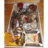 Box of interesting bits, lighters, tools, penknives, etc. (please note this cannot be posted