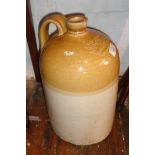 2 gallon stoneware flagon, impressed stamp for W.H. Chick of Bridport