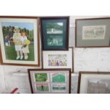 Five various framed tennis related prints