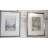 Two watercolour landscapes by members of the Moody family