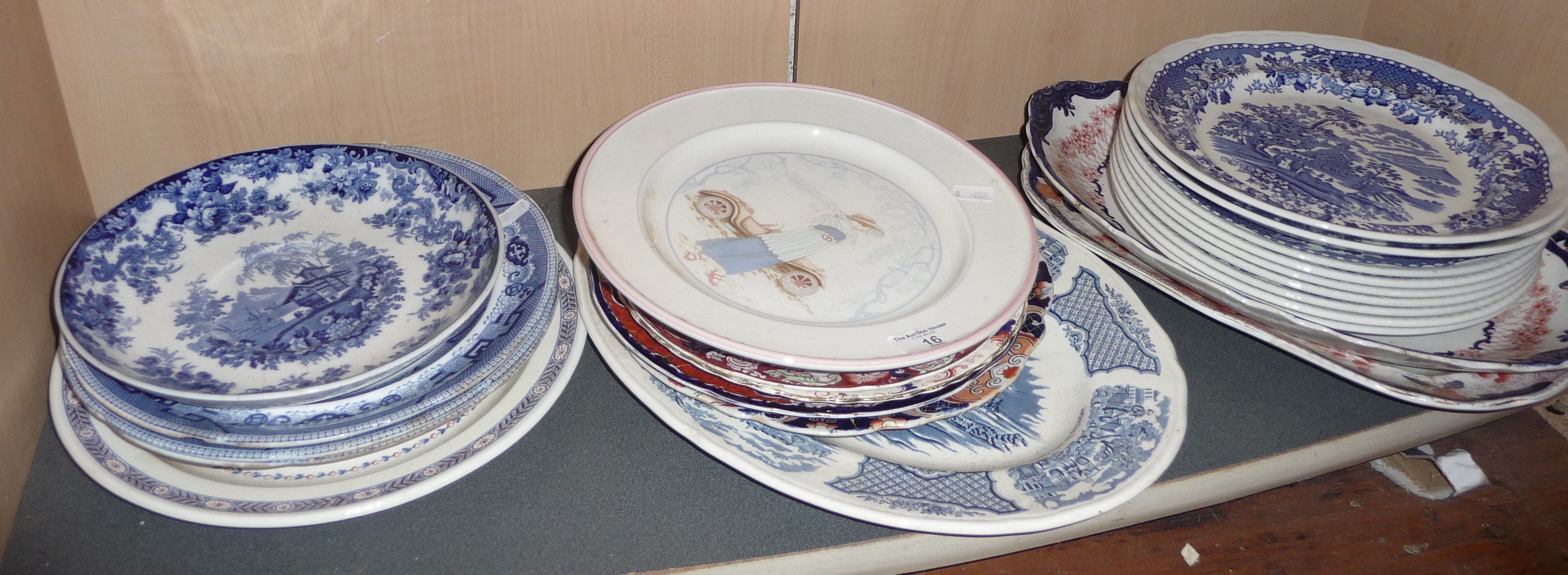 Assorted china plates