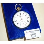 J.W. Benson silver cased pocket watch in excellent working condition. Hallmarked for London 1895