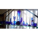 Large collection of Bristol and other blue glassware