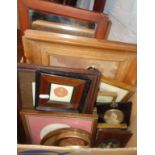 Quantity of framed prints and small oval frames, etc.