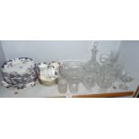 Edwardian china plates and glassware