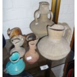 Antiquities - collection of assorted ancient pottery vases and pots