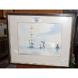 A small marine watercolour by Ron Allerton