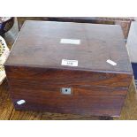 Victorian rosewood stationery box with secret drawer