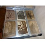 Large folder containing various postcards relating to WW1, photographic, embroidered, sweetheart,