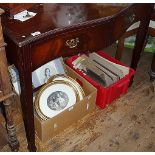 Serpentine fronted serving table with two drawers