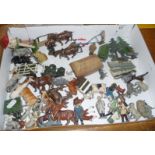 Britains plough and other diecast farm scenery, people and animals (approx. 70 in total), with