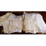 Quantity of assorted vintage linen - 2 bags full