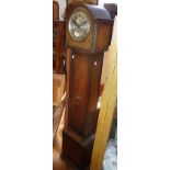 Oak cased grandmother clock