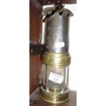 Brass and steel miners lamp from the St. Johns Colliery, S. Wales