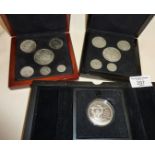 Two 1936 Edward VII fantasy proof coin sets (one coin missing) and a 2020 Dunkirk commemorative £5