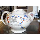 Crown Ducal "War against Hitlerism" souvenir teapot - "made for Dyson & Horsfall of Preston to