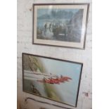 A large COULSON photoprint of the Red Arrows flying vertically in formation and a Peter Archer print