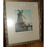 An aquatint of Old Mill, Rye by Lawrence Bell, signed in pencil