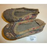 Antique Chinese embroidered silk child's shoes (A/F)