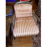 Edwardian bergere scroll arm salon chair