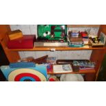 Assorted playing cards, games and toys