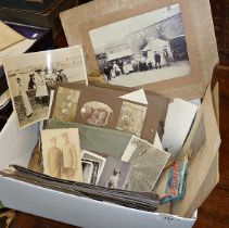 Edwardian family photo albums, many loose photos inc. albumen prints, etc.