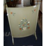 Vintage hand painted and stencilled fire screen