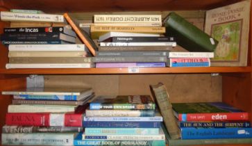 Assorted books on travel, cookery and geography etc. (2 shelves)