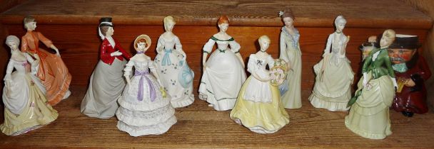 10 various Royal Worcester china figurines