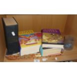 Harry Potter Mystery at Hogwarts game, a Scabbers frosted tumbler and four Harry Potter books,