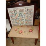 Tapestry firescreen and similar footstool