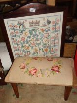 Tapestry firescreen and similar footstool