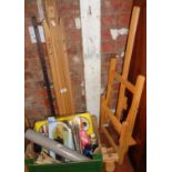 Artist's materials and two easels