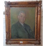 Oil portrait on canvas of gentleman in a suit by H. A. FREETH, 24" X 20" inc. giltwood frame