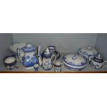 Quantity of assorted blue and white china