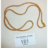 18ct gold rope chain necklace made in Italy, approx. 44cm long and 9g in weight