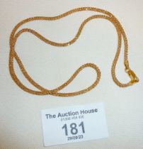 18ct gold rope chain necklace made in Italy, approx. 44cm long and 9g in weight