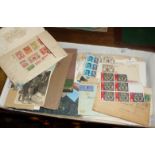 Assorted loose stamps and early 1st Day covers, c. 1950's and an album of Victorian postmarks