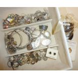 Good quantity of silver jewellery. inc. earrings, bangles, lockets, necklaces, etc.